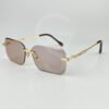 Lunette de soleil percé doré verre marron F8059